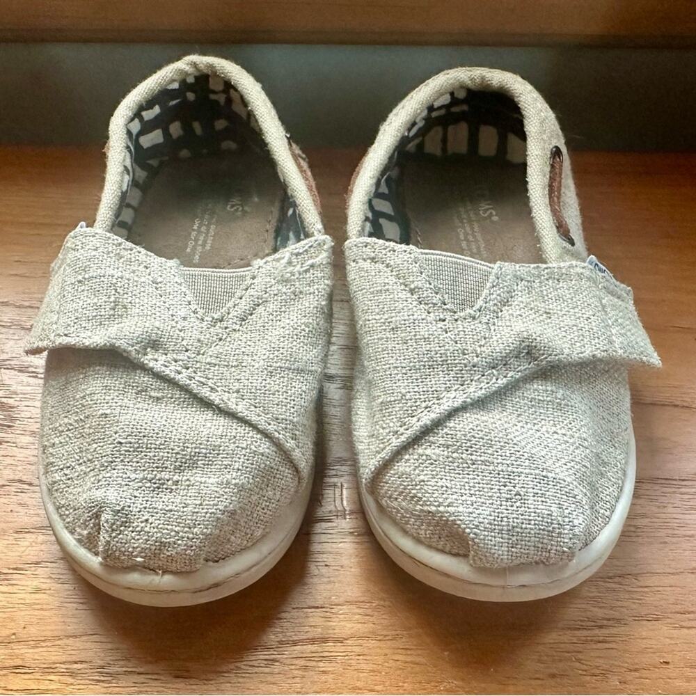 TOMS Toddler T7 Classic Canvas Slip-On Shoes Beige Linen